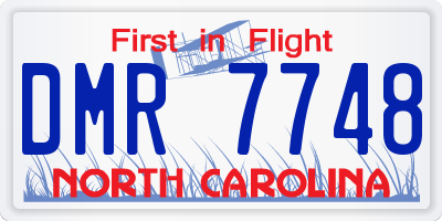 NC license plate DMR7748