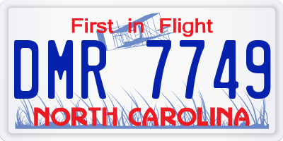 NC license plate DMR7749