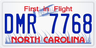 NC license plate DMR7768