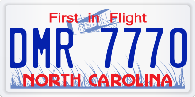 NC license plate DMR7770