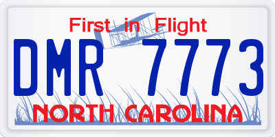 NC license plate DMR7773