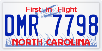 NC license plate DMR7798