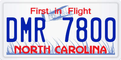 NC license plate DMR7800