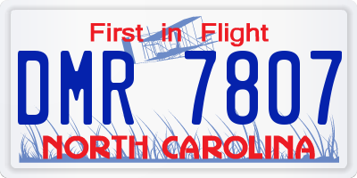 NC license plate DMR7807