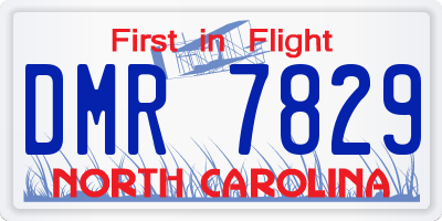 NC license plate DMR7829