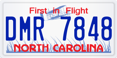 NC license plate DMR7848