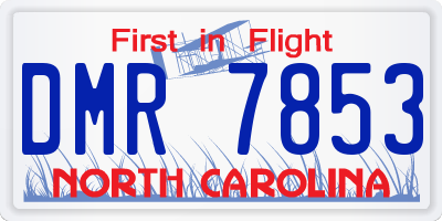 NC license plate DMR7853