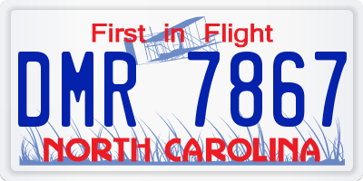 NC license plate DMR7867
