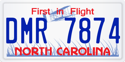 NC license plate DMR7874