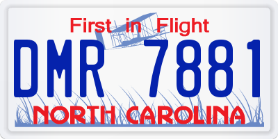 NC license plate DMR7881