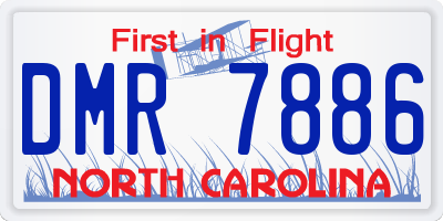 NC license plate DMR7886