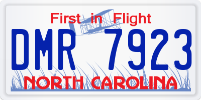 NC license plate DMR7923