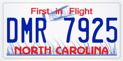 NC license plate DMR7925