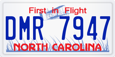 NC license plate DMR7947