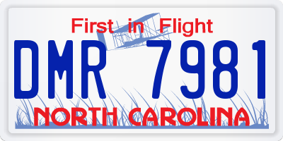 NC license plate DMR7981