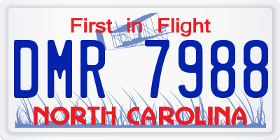 NC license plate DMR7988