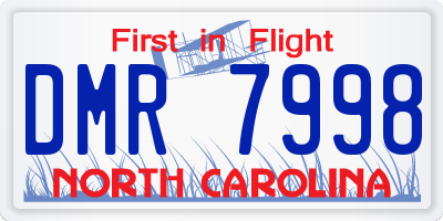 NC license plate DMR7998