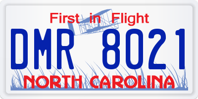 NC license plate DMR8021