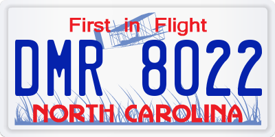 NC license plate DMR8022