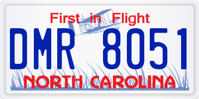 NC license plate DMR8051