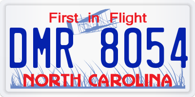 NC license plate DMR8054
