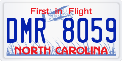 NC license plate DMR8059