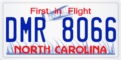 NC license plate DMR8066