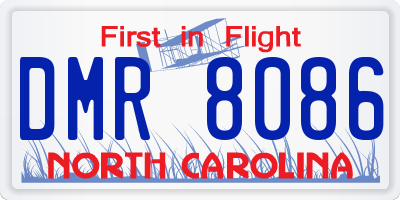 NC license plate DMR8086