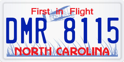 NC license plate DMR8115
