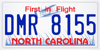 NC license plate DMR8155