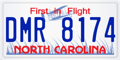 NC license plate DMR8174