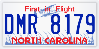 NC license plate DMR8179