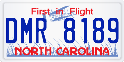 NC license plate DMR8189
