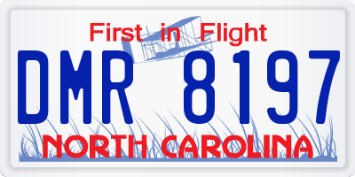 NC license plate DMR8197