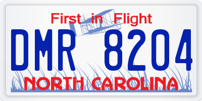 NC license plate DMR8204