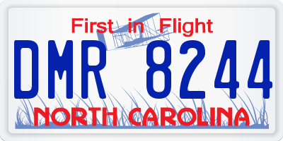 NC license plate DMR8244