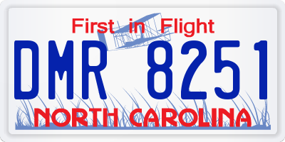 NC license plate DMR8251