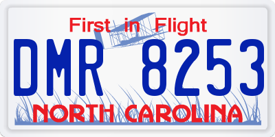 NC license plate DMR8253