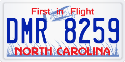 NC license plate DMR8259
