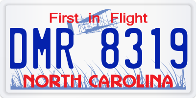 NC license plate DMR8319
