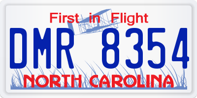 NC license plate DMR8354