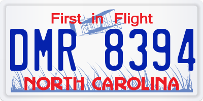 NC license plate DMR8394