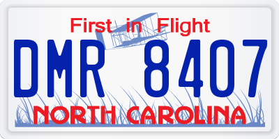 NC license plate DMR8407