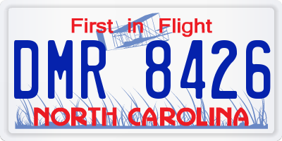 NC license plate DMR8426