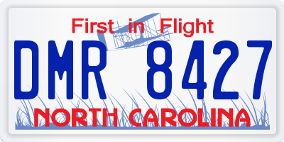 NC license plate DMR8427