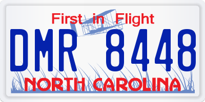 NC license plate DMR8448