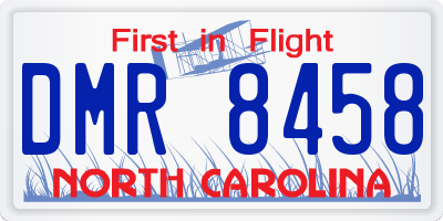 NC license plate DMR8458