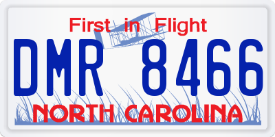 NC license plate DMR8466