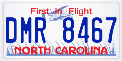 NC license plate DMR8467
