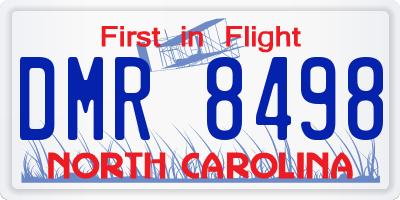 NC license plate DMR8498